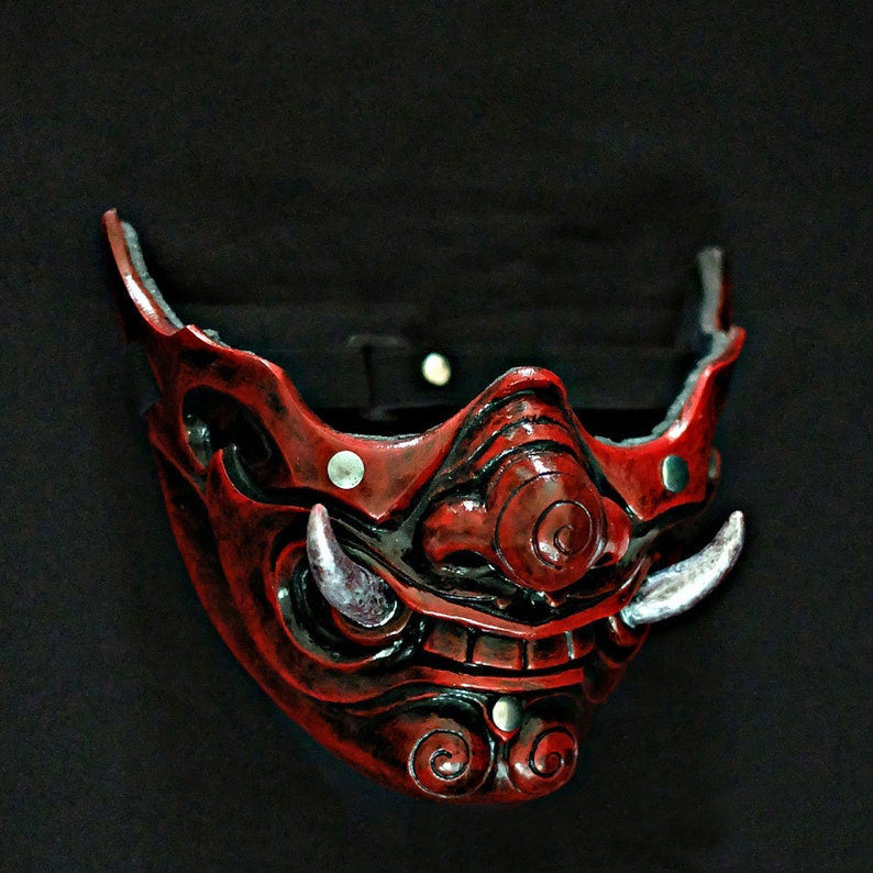 warrior oni half mask