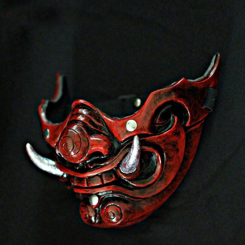 warrior oni half mask