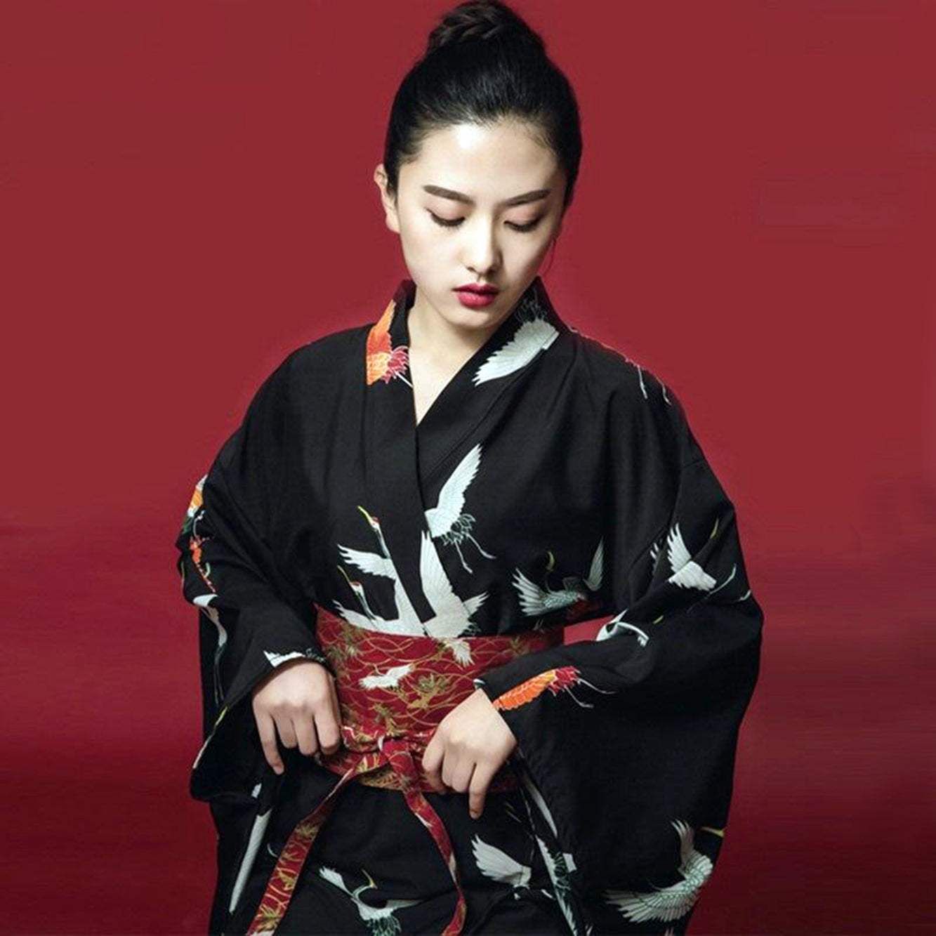Japanese Modern Kimono Dress Black Japanese Modern Kimono Dress Black