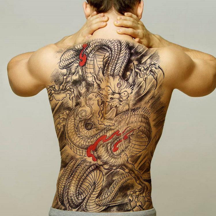 Japanese Dragon Fight Tattoo