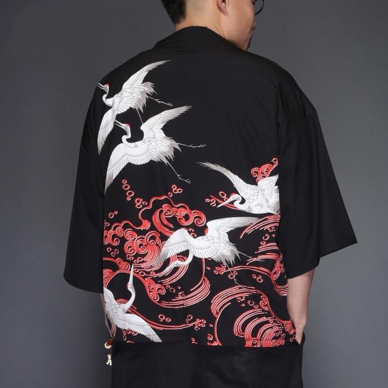 birds black haori