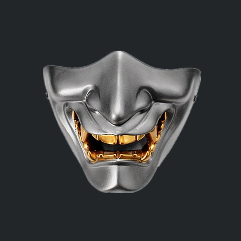 grey oni half mask