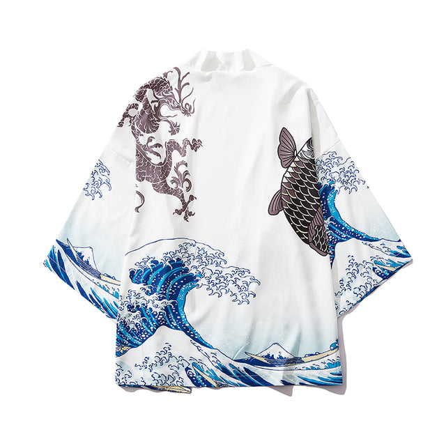waves samurai kimono
