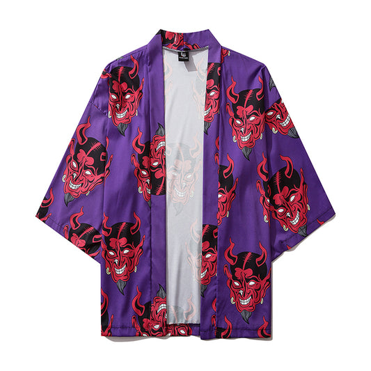 oni face samurai kimono