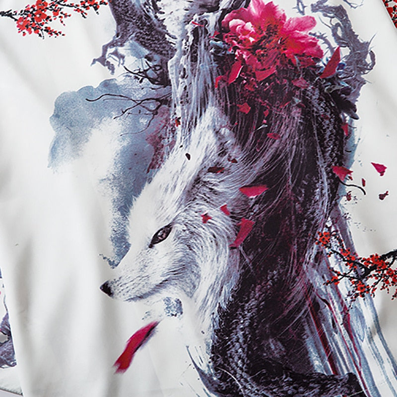 wolf design haori