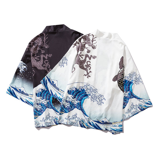 waves samurai kimono