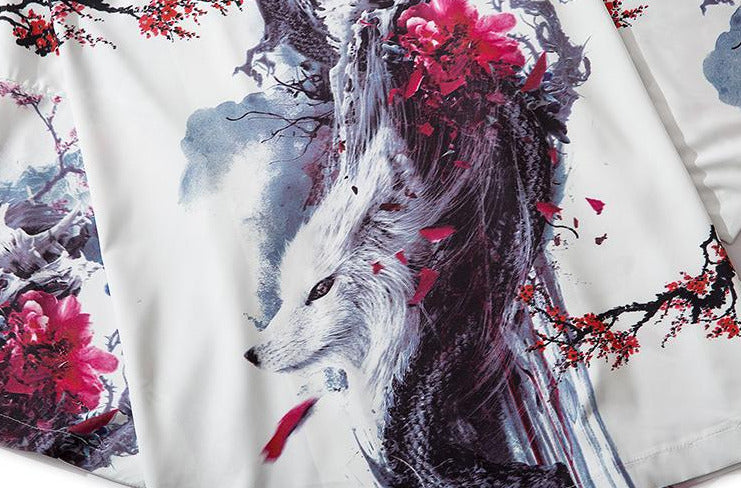 wolf design haori
