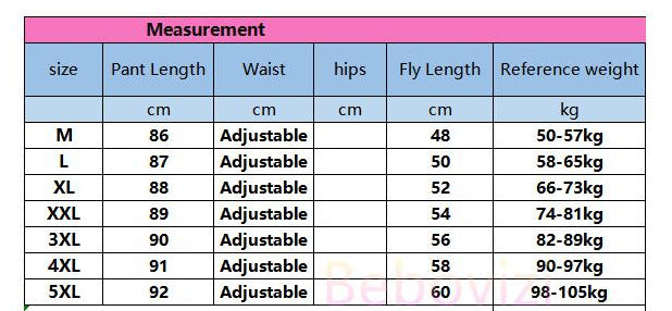 loose pants size