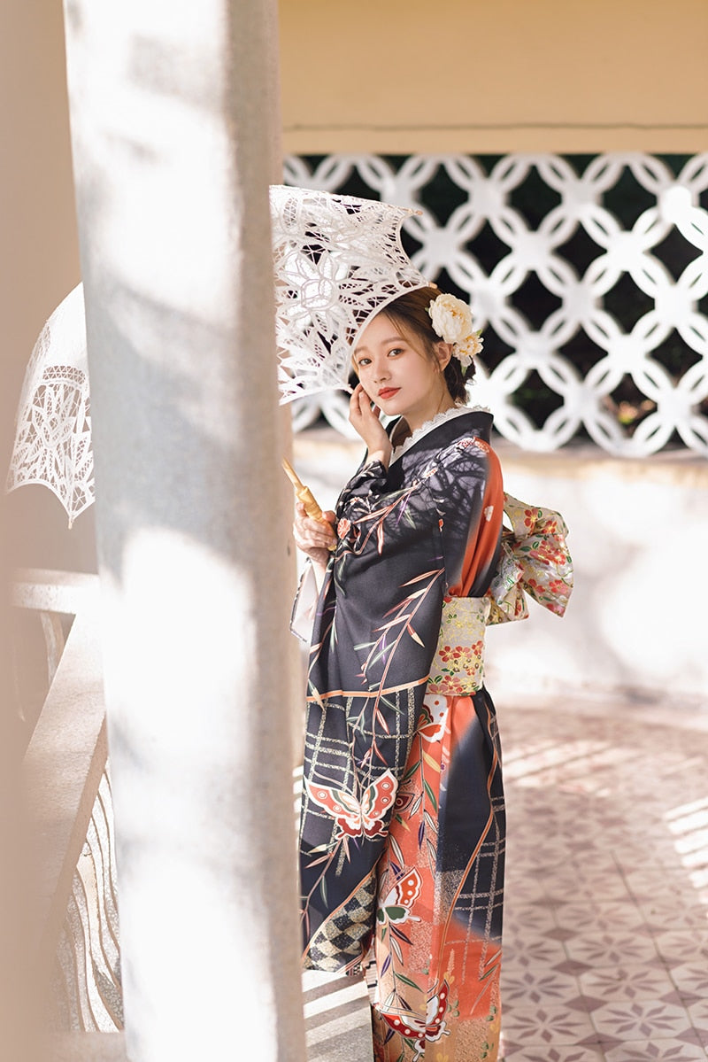 butterfly prints kimono