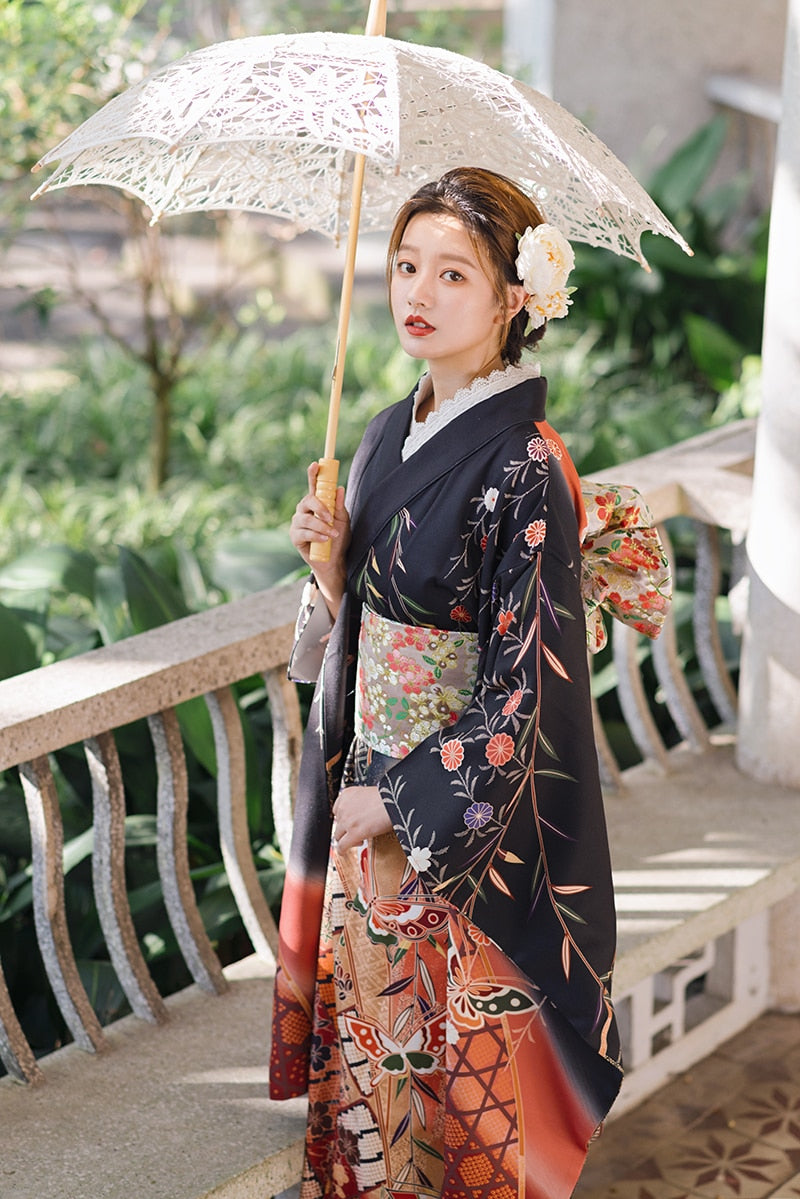 butterfly prints kimono