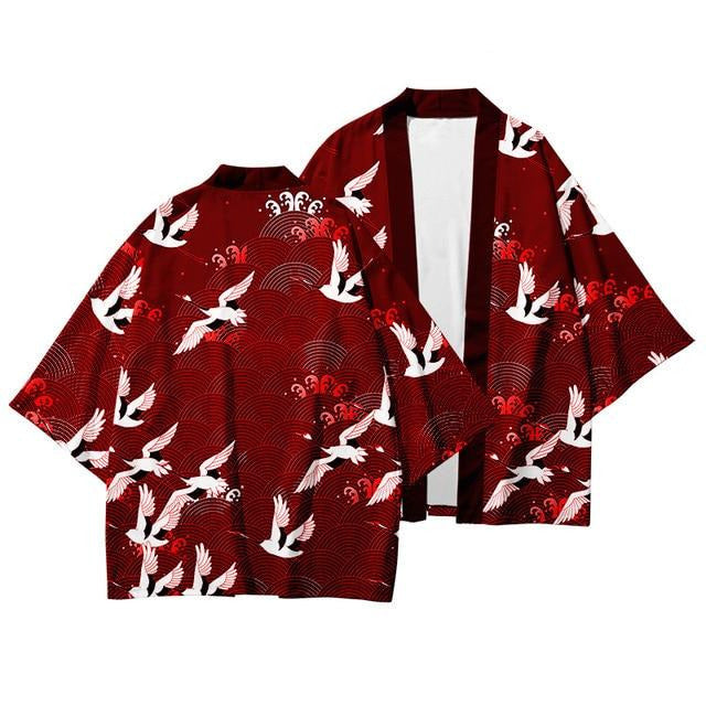 Red Haori Top Short Sleeve