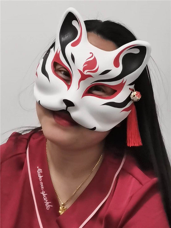 Crimson Blaze Japanese Fox Mask