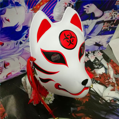 Red & Black Kitsune Japanese Mask - product image 2