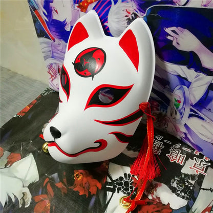 Full Face Hand Painted Kitsune Mask - product image 2