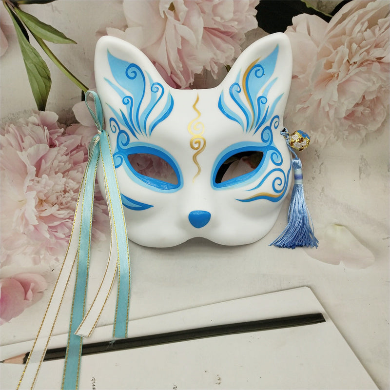 Azure Spirit Kitsune Mask