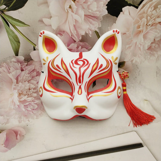 Cosplay Kabuki Half Face Cat Mask