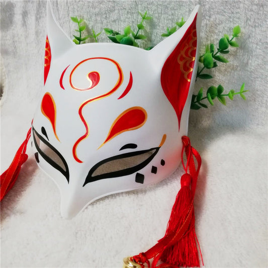 Crimson Kitsune Japanese Mask