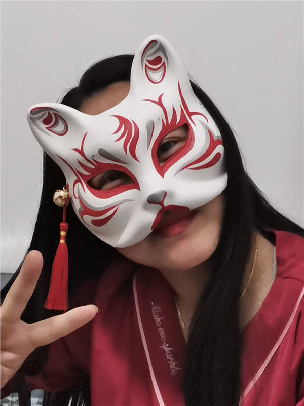 Dark Crimson Kitsune Mask