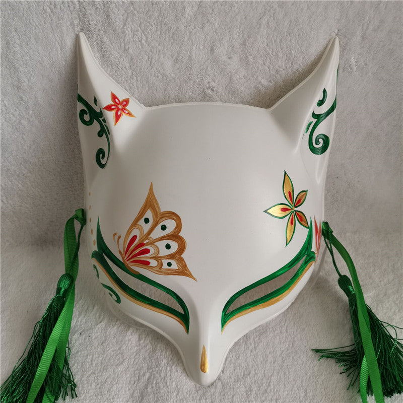 Elegant Japanese Fox Half Mask