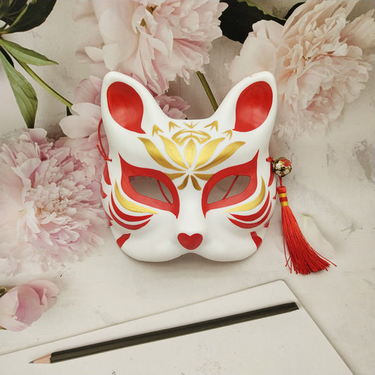 Golden Horizon Japanese Kitsune Mask