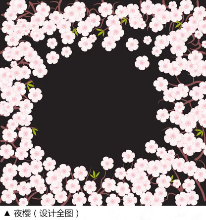 Japanese Flower Wrapping Black Cloth Furoshiki - product image 2