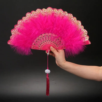 Japanese Folding Feather Hand Fan - product image 5