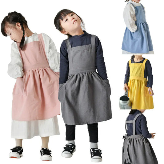 Japanese Kids Cotton Linen Bib Apron