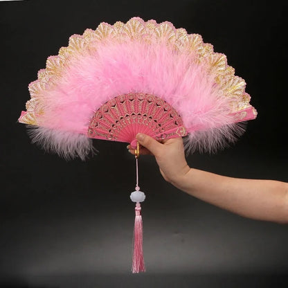 Japanese Folding Feather Hand Fan - product image 8