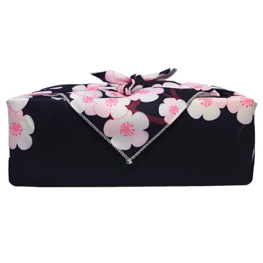 Japanese Flower Wrapping Black Cloth Furoshiki