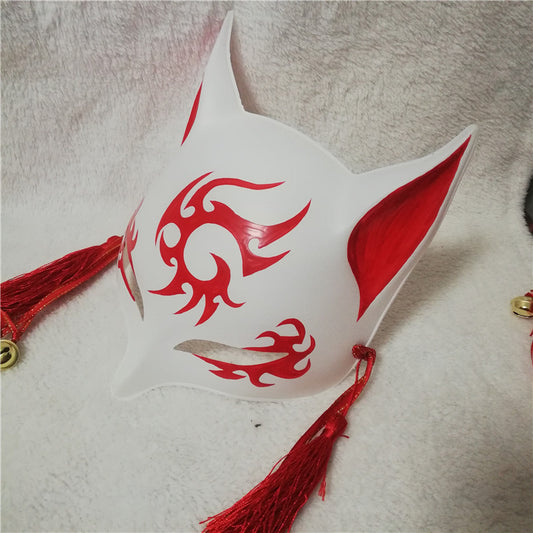 Hand Paint Kitsune Large Fox Mask for Cosplay