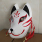 Hand Painted Kitsune Large Fox Mask