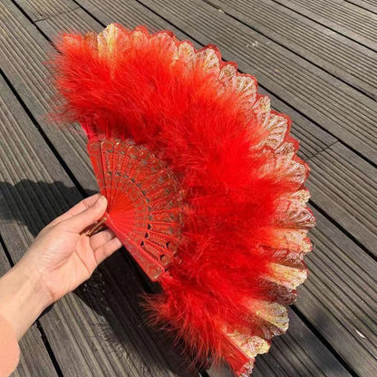Japanese Folding Feather Hand Fan - product image 7