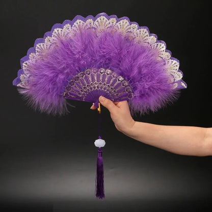Japanese Folding Feather Hand Fan - product image 4