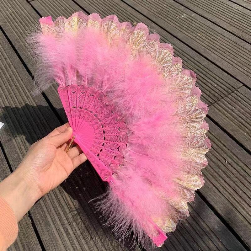 Japanese Folding Feather Hand Fan