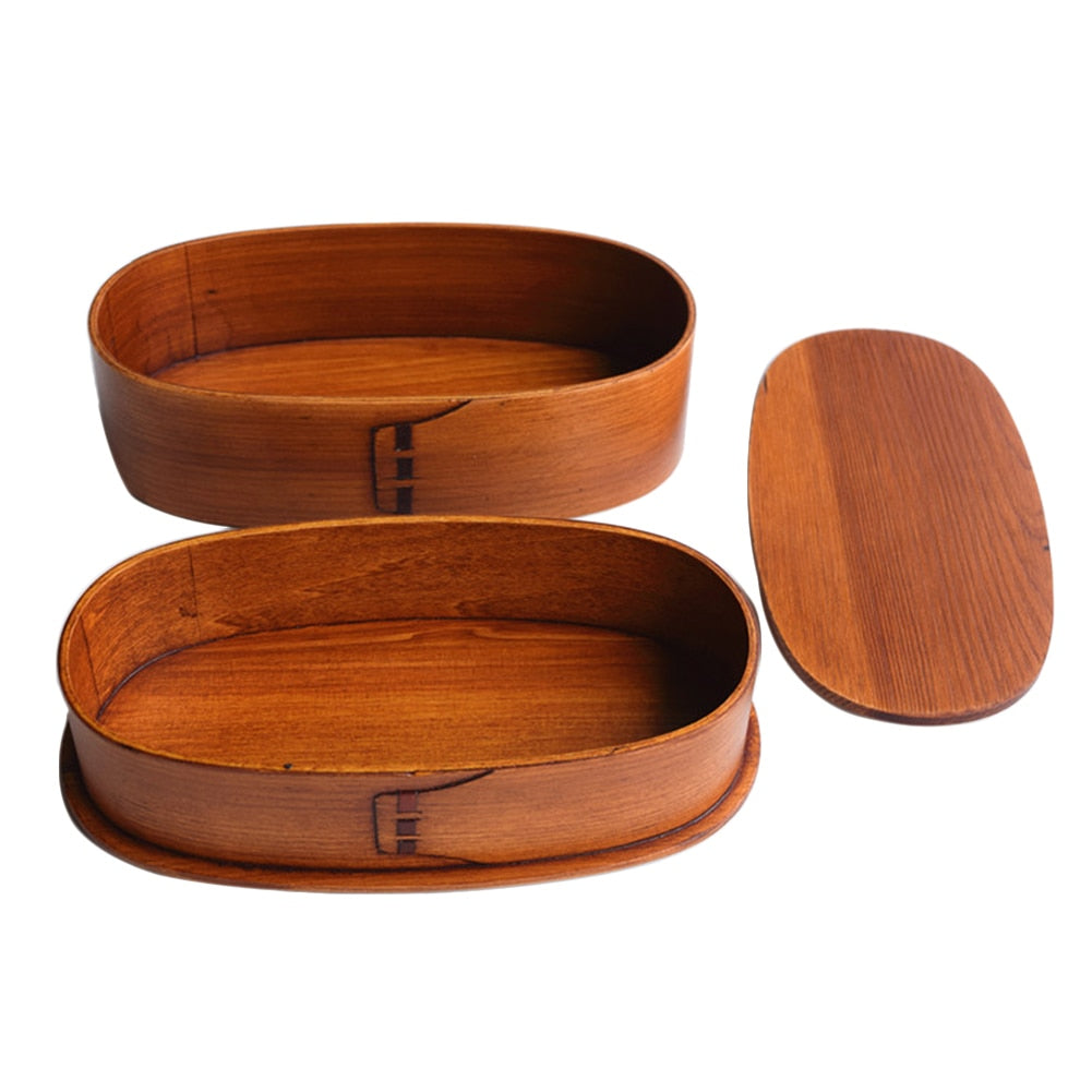 Natural Wooden Japanese Bento Box