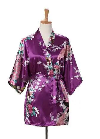 Japan Purple Robe Japanese Peacock Robe For Woman – Japanese Oni Masks