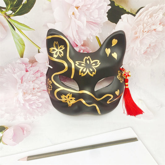 Japanese Hand-Painted Half Face Mask