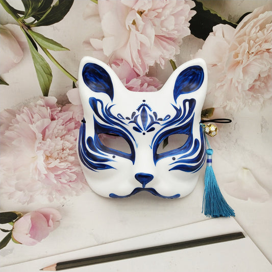 Moonlit Tide Fox Mask Japanese