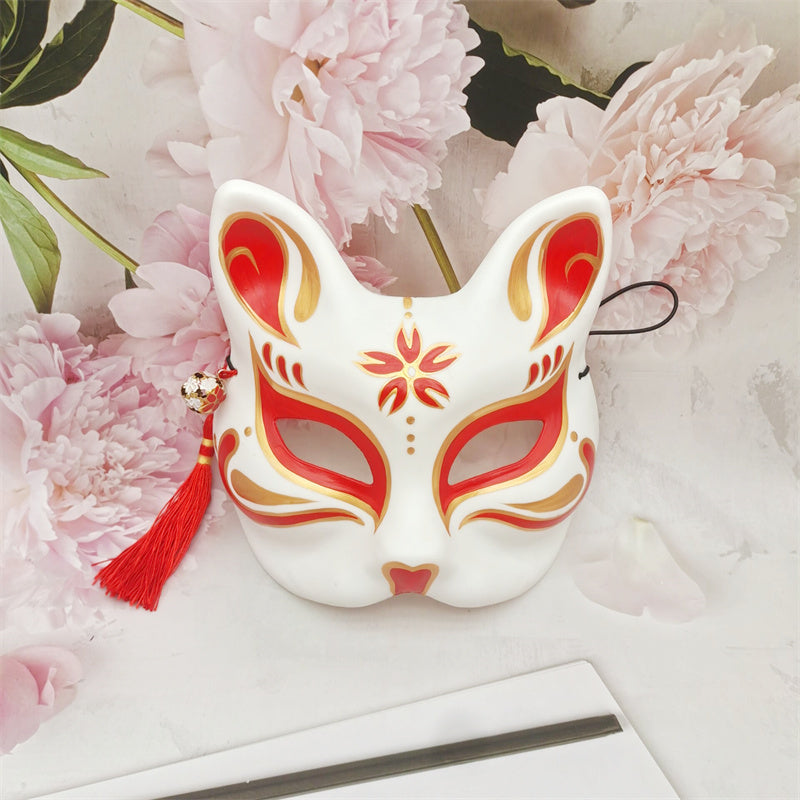 Obsidian Neko Kitsune Mask – Japanese Oni Masks