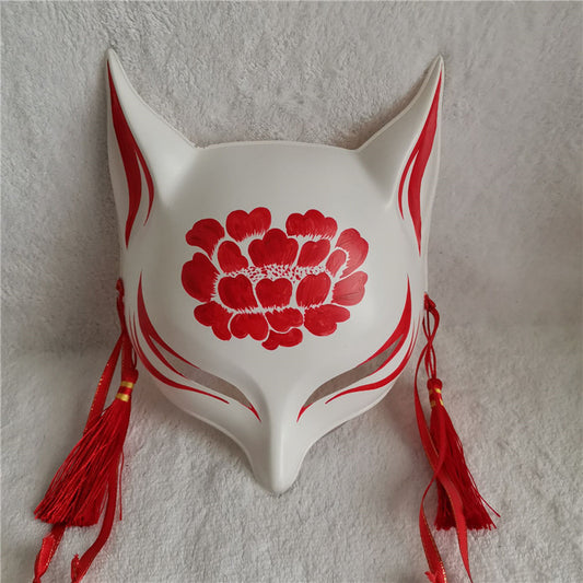 Painted Blossom Kitsune Mask