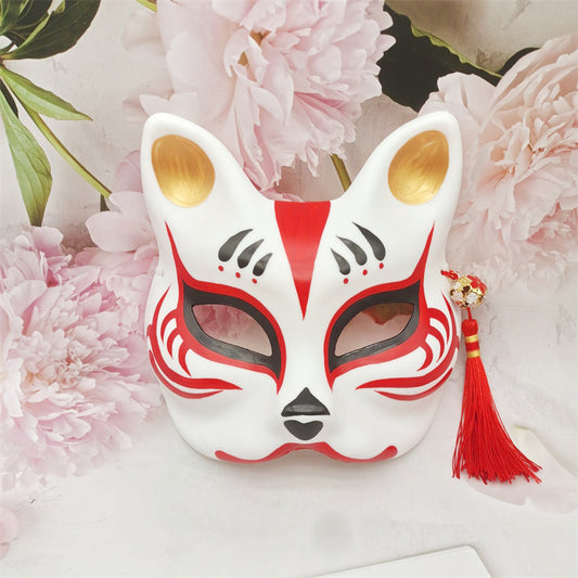 Hand Painted Japanese Fox Mask