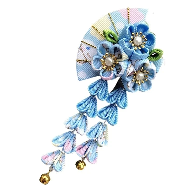 Set of 12 Japanese Flower Hair Clips