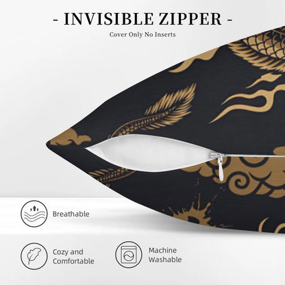 Japanese Golden Dragon Cushion Cover - product image 4