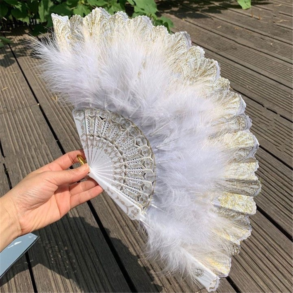 Feather Hand Fan Japanese Style