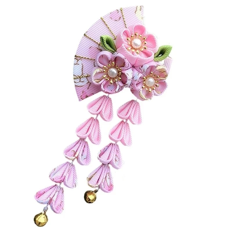 Set of 12 Japanese Flower Hair Clips