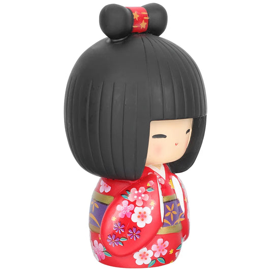 Kokeshi Doll In Red Kimono