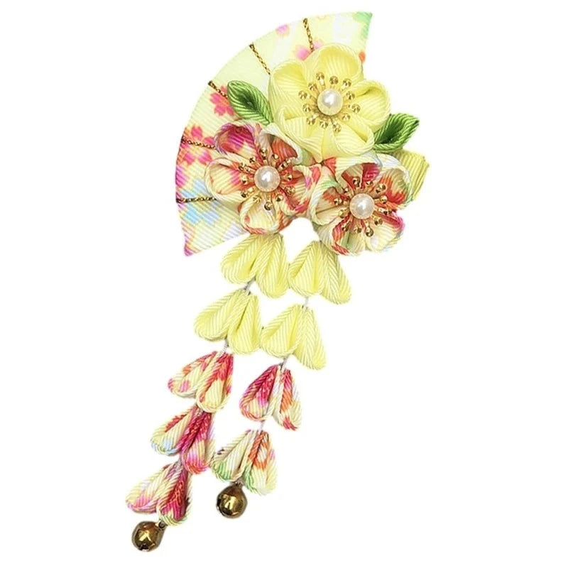 Set of 12 Japanese Flower Hair Clips