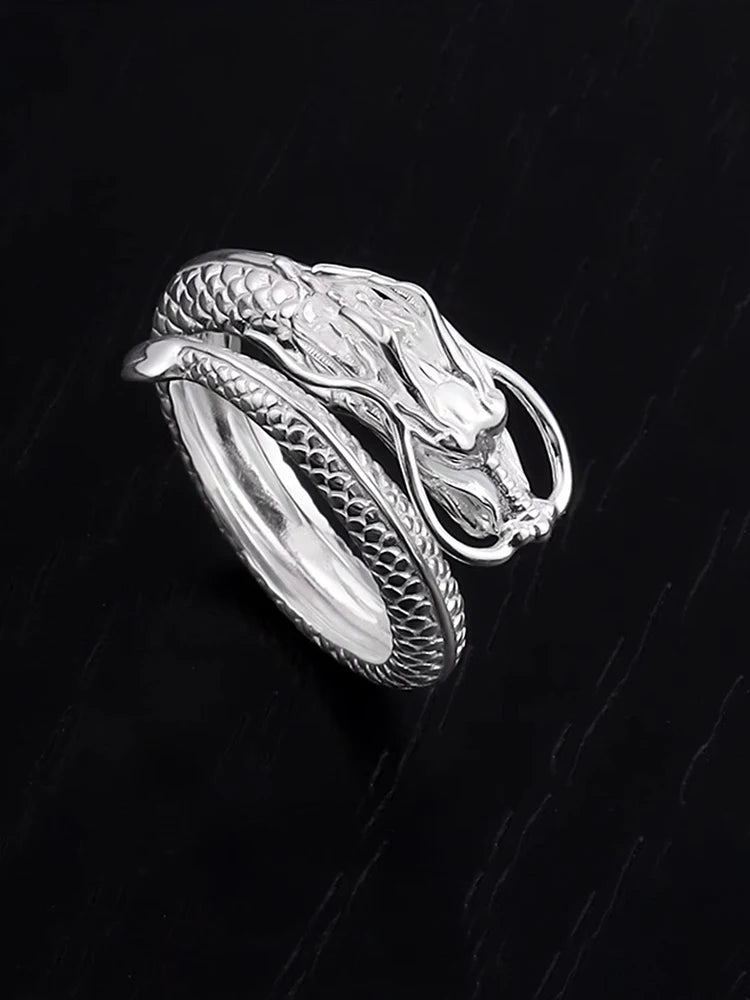 Silver Color Dragon Ring