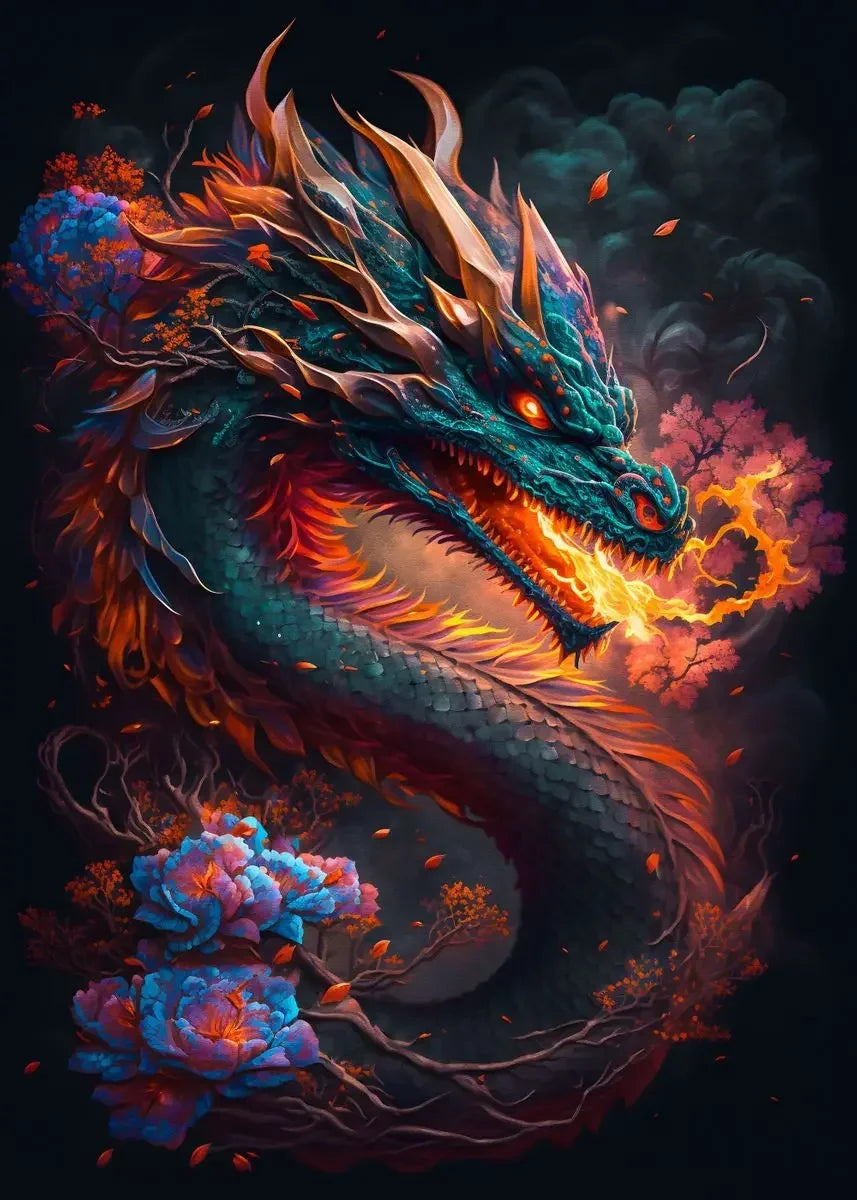 Japanese Dragon Canvas Painting