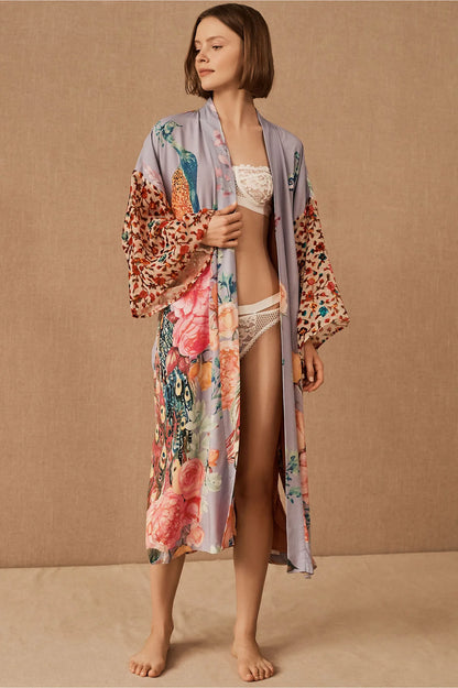 Printing Peacock Kimono Robe - product image 2